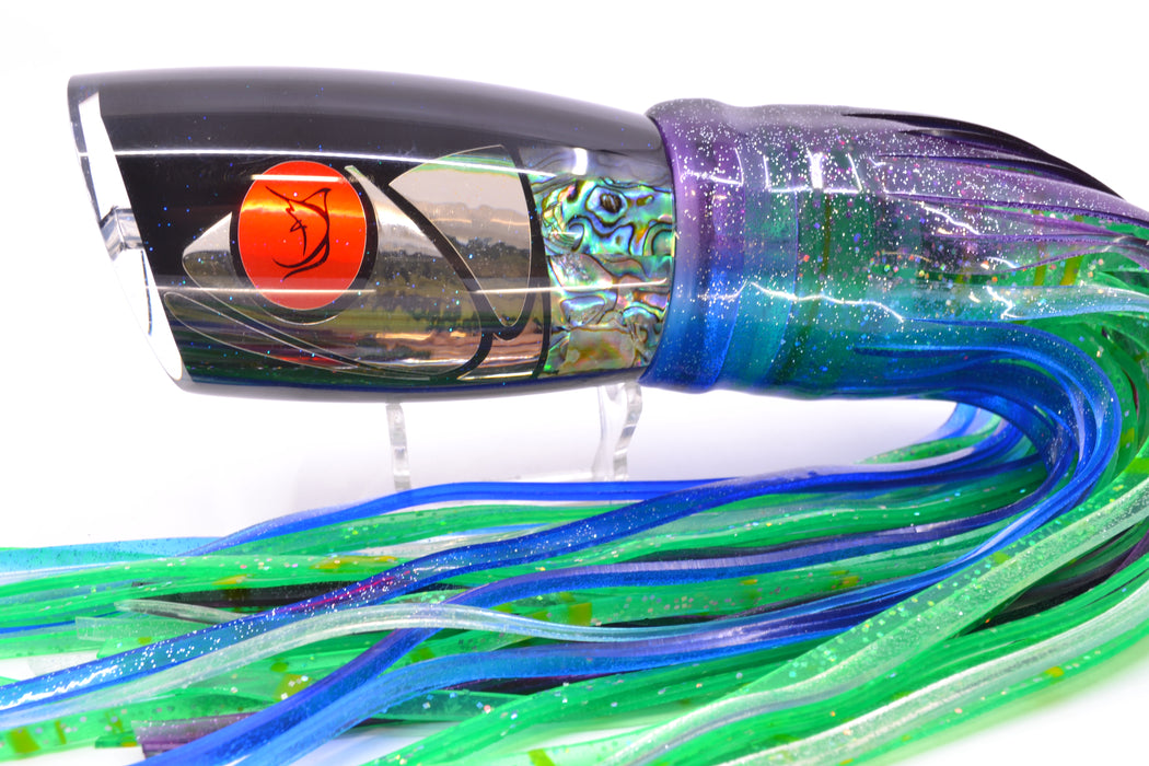 Bonze Lures Hydra Silver-Paua Fish Red Eyes Anaconda 16" 22oz Skirted Purple-Blue/Green