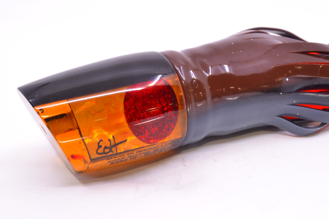 Marlin Magic Orange Awabi Black Back Red Eyes Ruckus 12" 11oz Skirted Root Beer-Silver