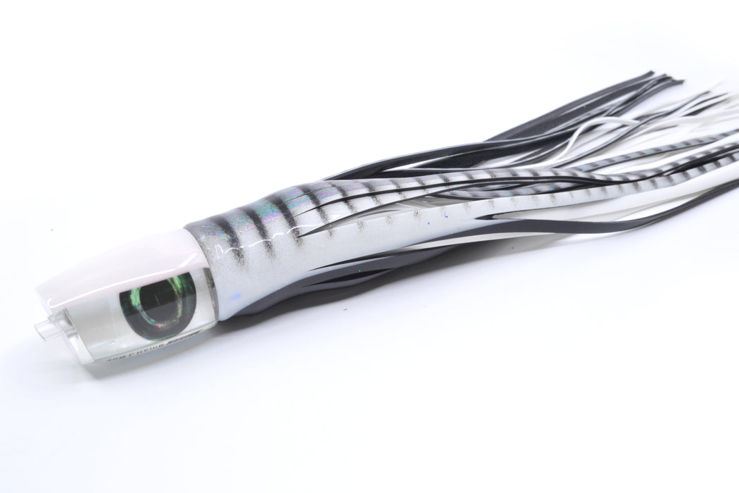 Moyes Lures White MOP Strawberry Pearl Back Small J-Boy 9" 5oz Skirted White Aurora/Black GZE