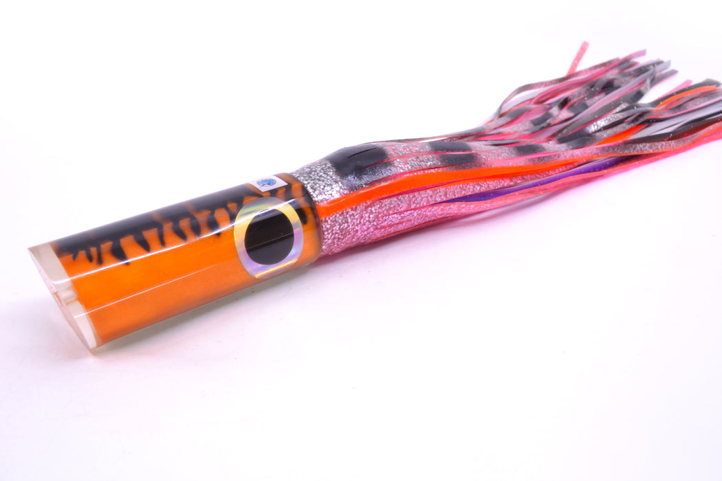 Azores Lures Orange Mackerel Marlin Reaper 12" 10.4oz Skirted Black Bars-Pink