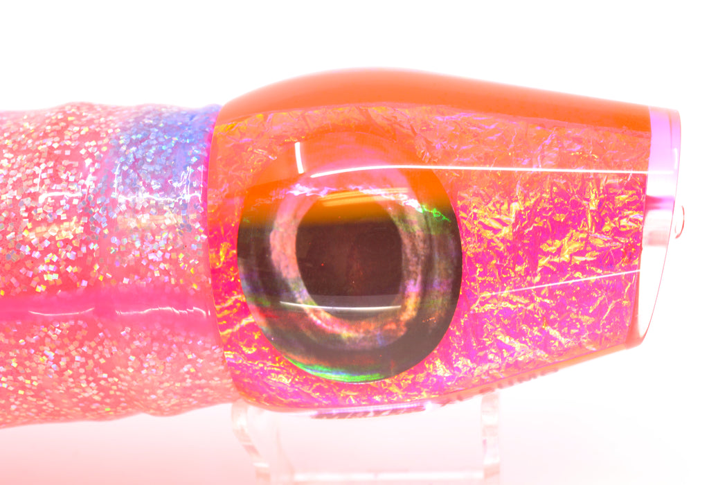 Moyes Lures Pink-Purple Dichro Pink Back XL Sumo 16" 20.5oz Skirted Holo & Blue Bars/Pink