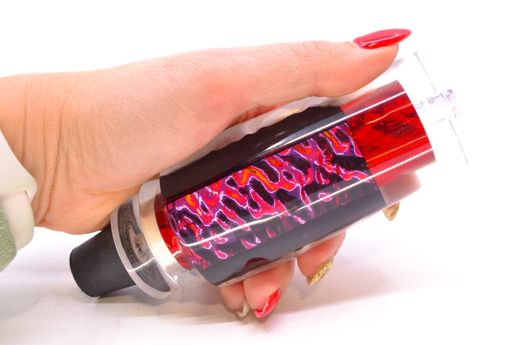 Aloha Lures Red-Orange-Green Dichro Red Rainbow Flake Sundowner 14" 8oz