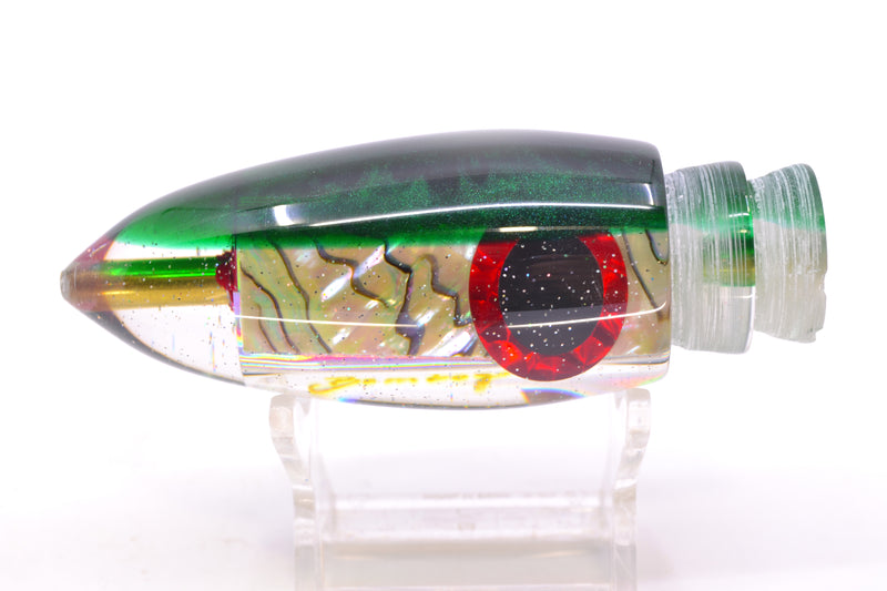 Bomboy Lures White Abalone Green Back Black-Red Eyes Big Bomb 9"+ 6oz