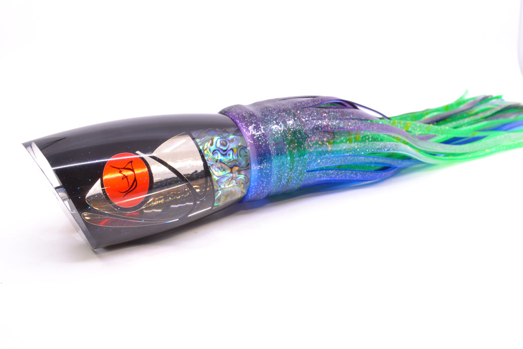 Bonze Lures Hydra Silver-Paua Fish Red Eyes Anaconda 16" 22oz Skirted Purple-Blue/Green