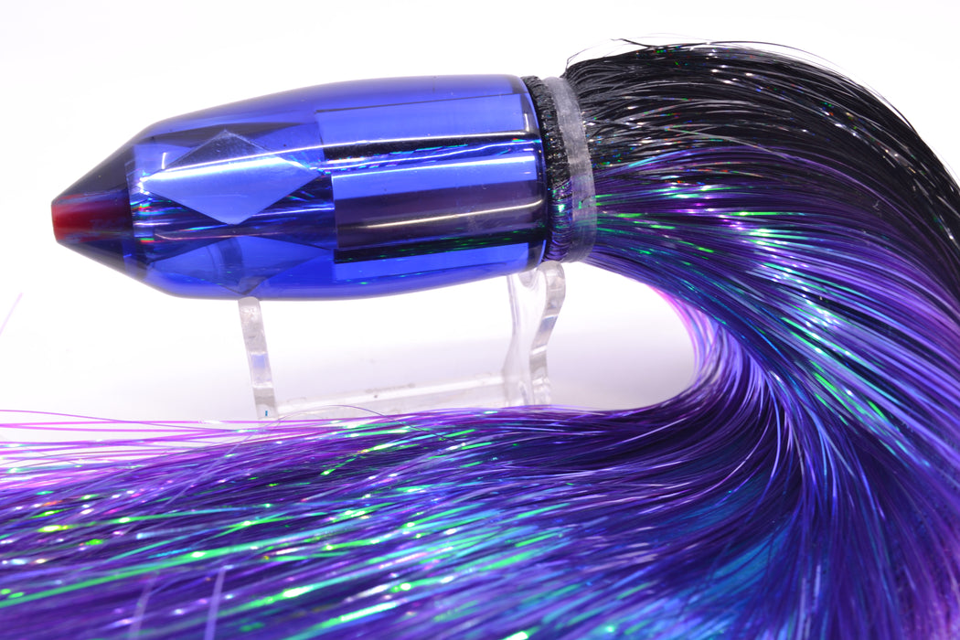 Aloha Lures Purple Mirrored Rainbow Starburst Deep Six 9" 6oz Strobez Black-Purple