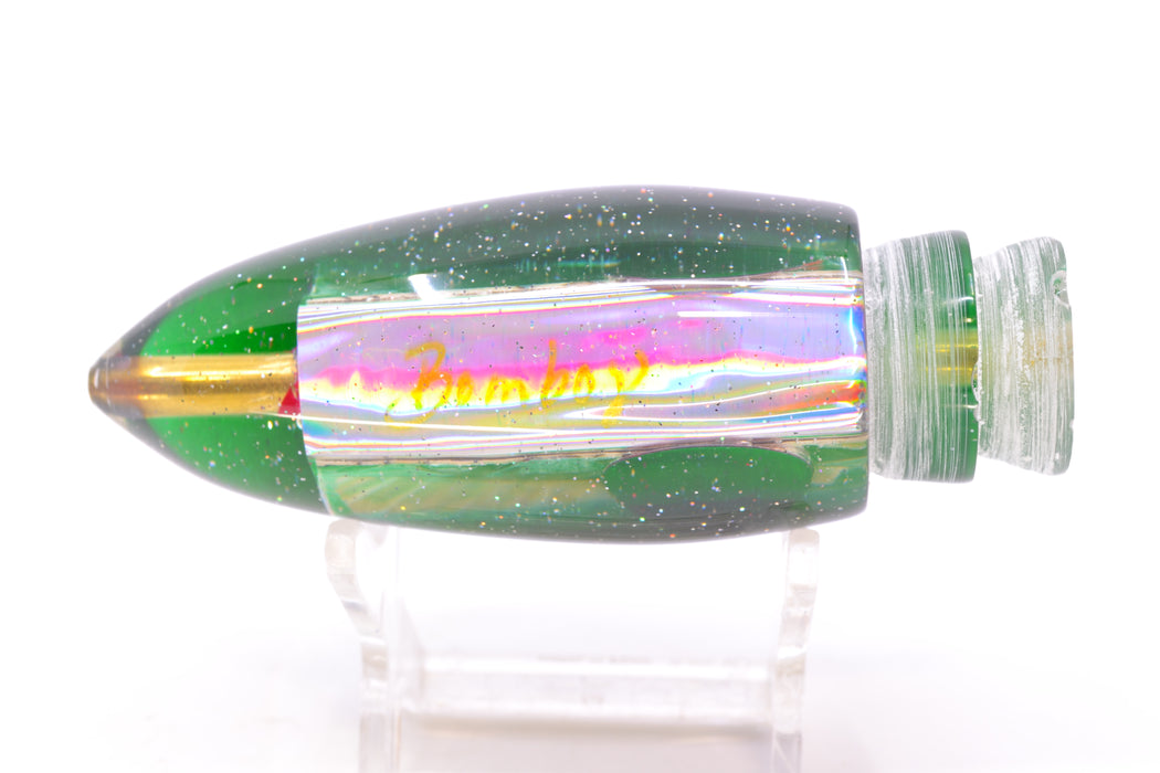 Bomboy Lures White Abalone Green Back Black-Red Eyes Big Bomb 9"+ 6oz