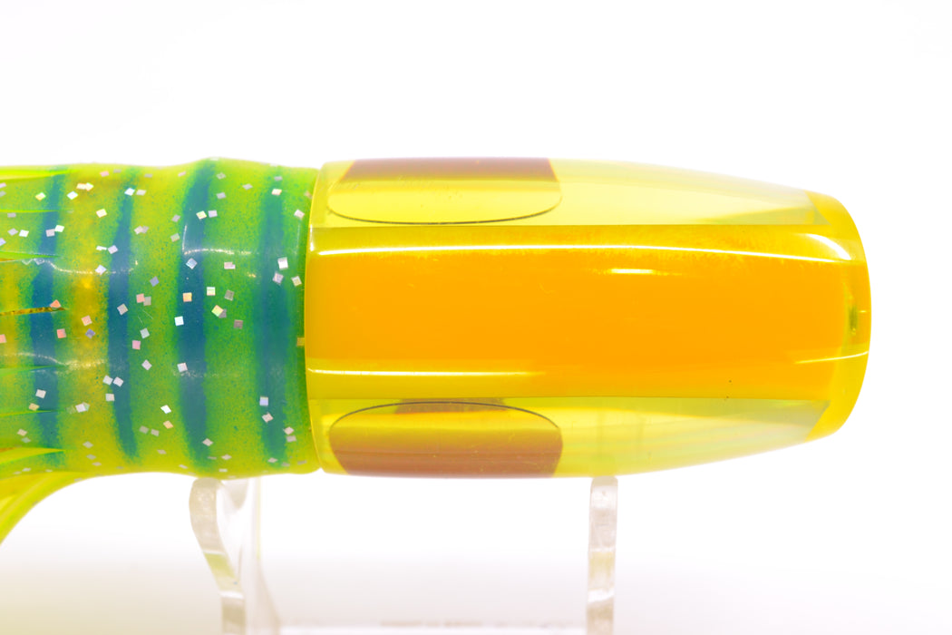 Crane Lures Yellow Rainbow Red Eyes Medium Plunger 10" 7.4oz Skirted New Pre-Owned GZE