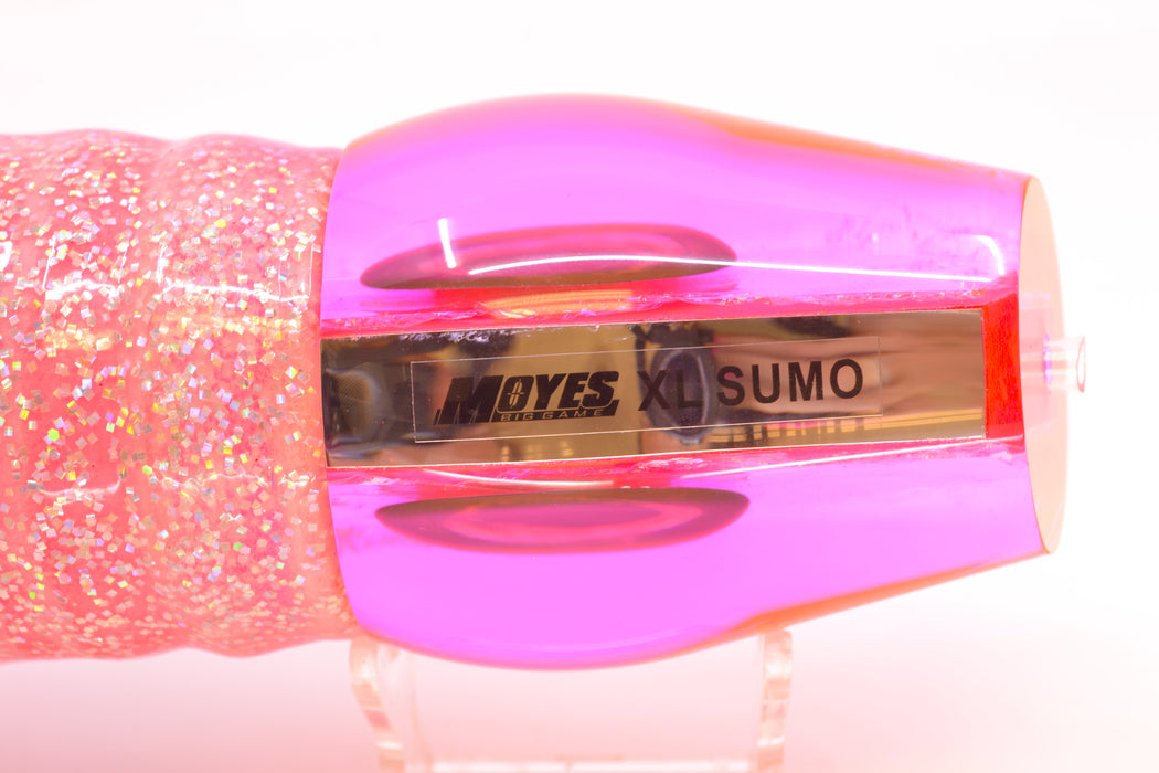 Moyes Lures Pink-Purple Dichro Pink Back XL Sumo 16" 20.5oz Skirted Holo & Blue Bars/Pink