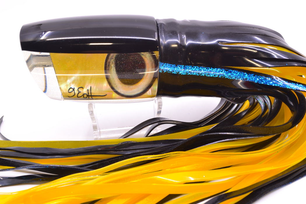 Marlin Magic Lures Golden MOP Black Back XL Ruckus 16" 17oz Skirted Yellowfin *Different Eyes* GZE