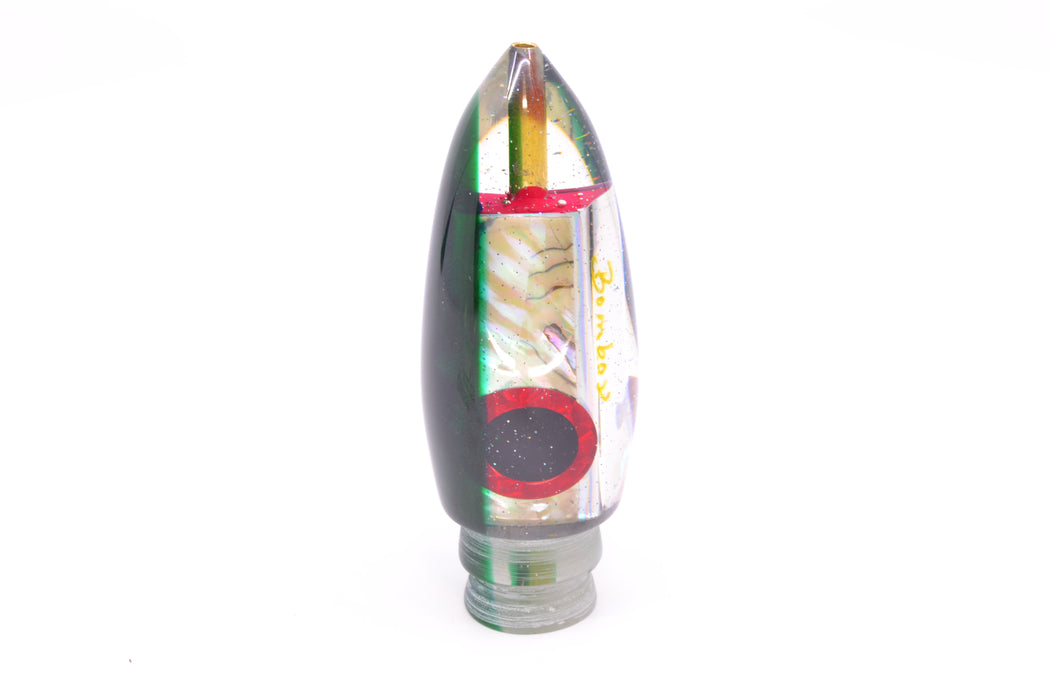 Bomboy Lures White Abalone Green Back Black-Red Eyes Big Bomb 9"+ 6oz