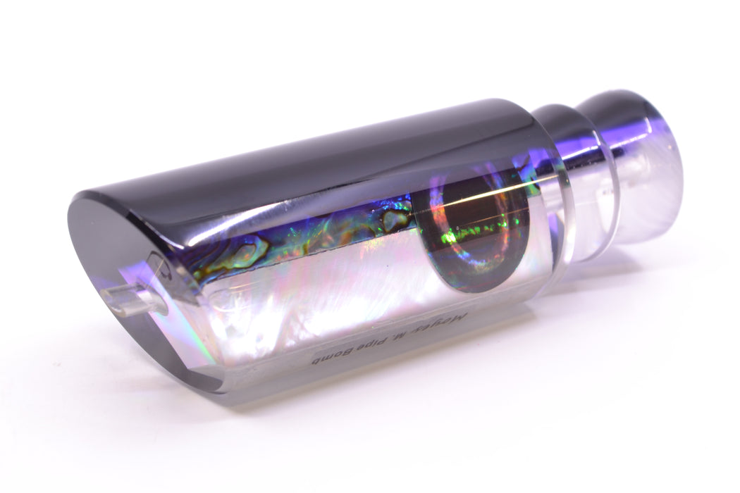 Moyes Lures Skipjack Paua-MOP Black-Purple Back Medium Pipe Bomb 12" 4.6oz GZE