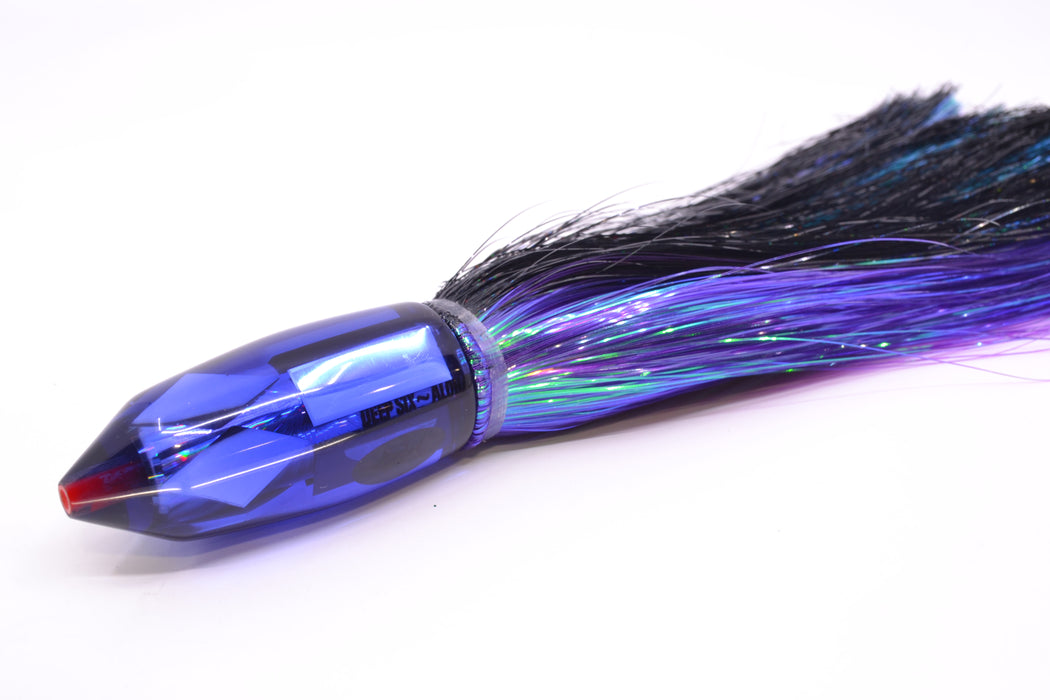 Aloha Lures Purple Mirrored Rainbow Starburst Deep Six 9" 6oz Strobez Black-Purple