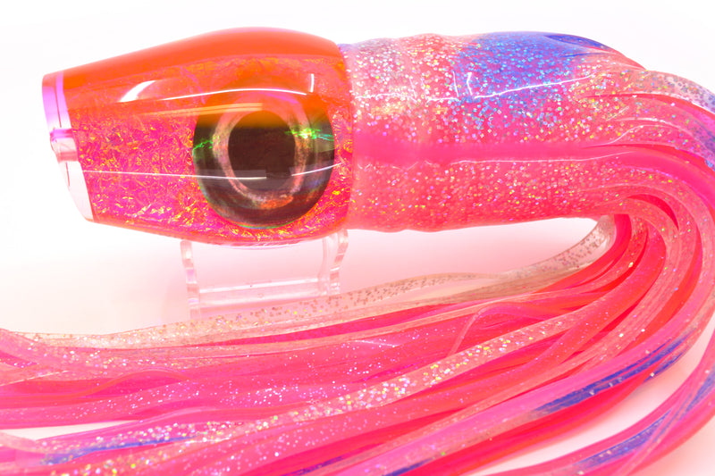 Moyes Lures Pink Dichro Pink Back XL Sumo 16" 20.5oz Skirted Holo & Blue Bars/Pink