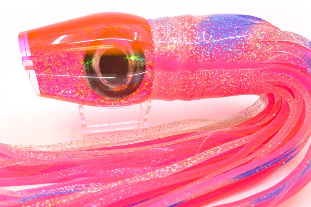 Moyes Lures Pink-Purple Dichro Pink Back XL Sumo 16" 20.5oz Skirted Holo & Blue Bars/Pink