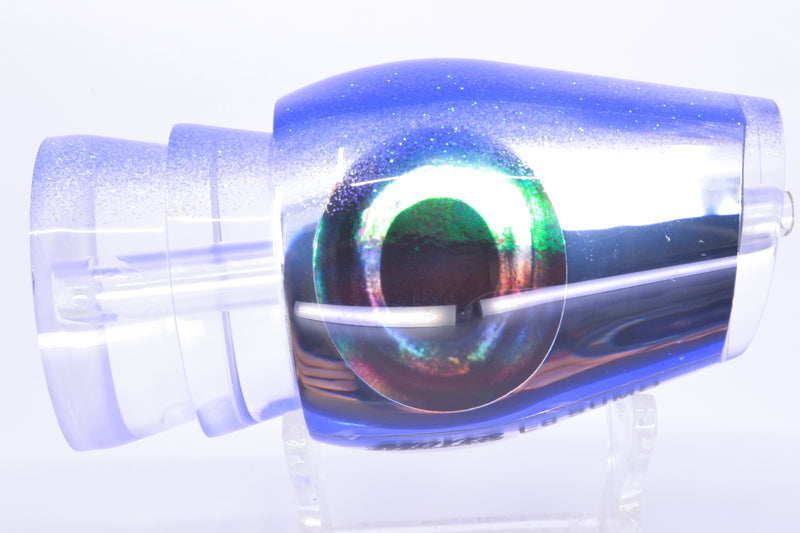 Moyes Lures Clear Mirror Blue Glitter Back Taxi Eyes Large Sumo 14" 8oz