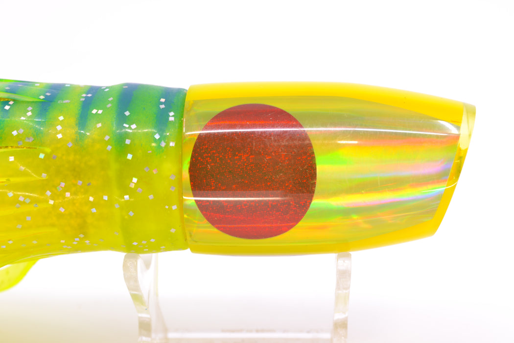 Crane Lures Yellow Rainbow Red Eyes Medium Plunger 10" 7.4oz Skirted New Pre-Owned GZE