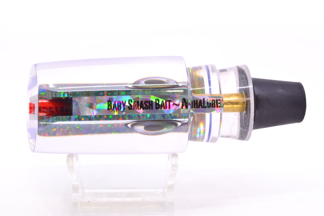 Aloha Lures Clear Mirrored Blue Rainbow Back Taxi Eyes Baby Smash Bait 12" 6.2oz