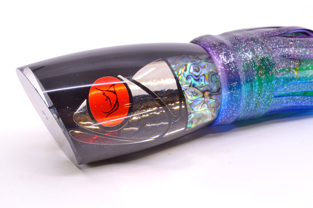 Bonze Lures Hydra Silver-Paua Fish Red Eyes Anaconda 16" 22oz Skirted Purple-Blue/Green