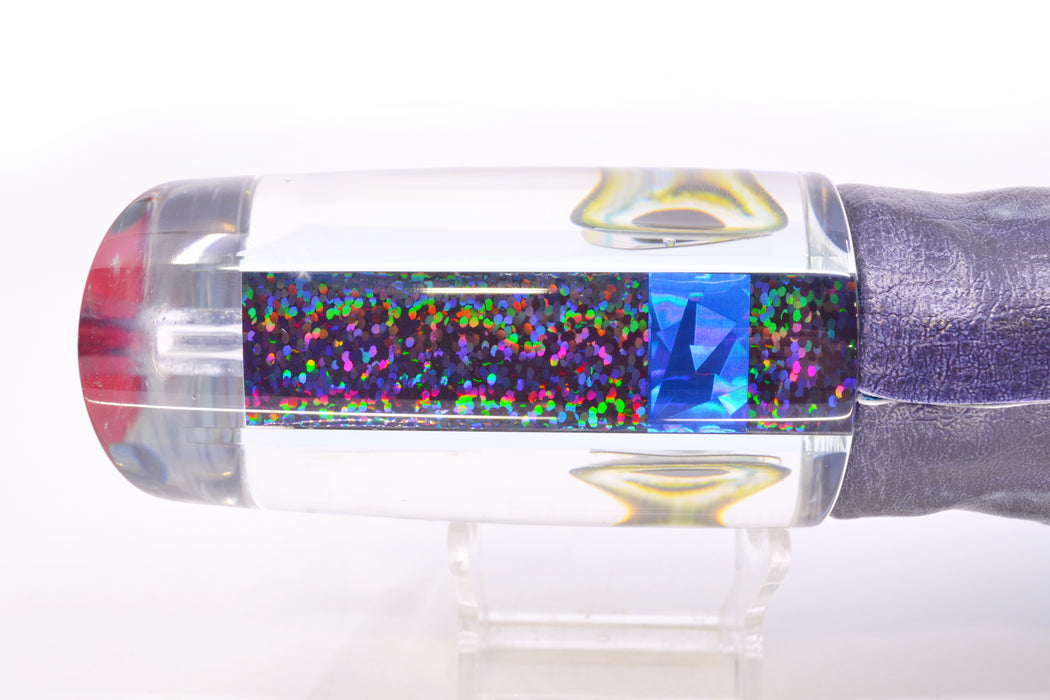 Aloha Lures Clear Mirrored Taxi Eyes Smash Bait 14" 12.2oz ALV Vinyl Dark Blue Skipjack