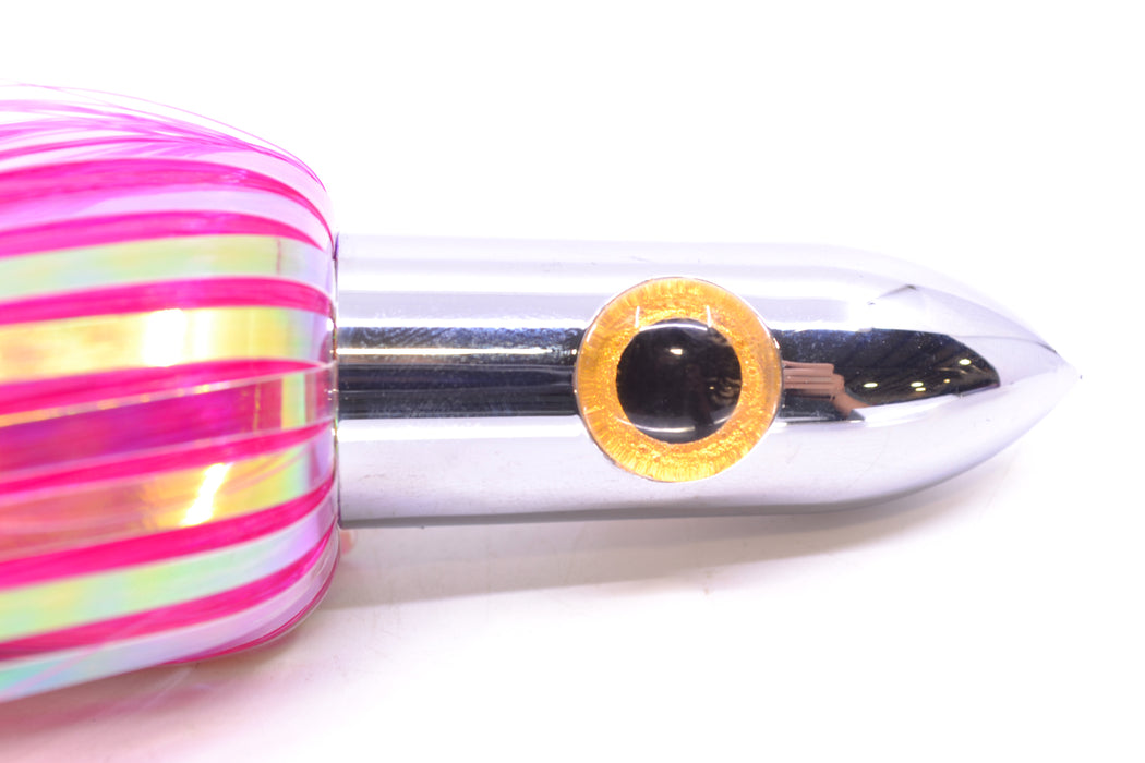 Iland Lures Pink Flash Hair Chrome Head Heavy "Hawaiian Eye" Ilander 8.5" 4oz IL400HF-PK