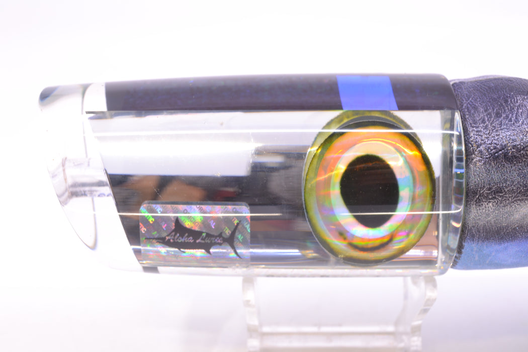 Aloha Lures Clear Mirrored Taxi Eyes Smash Bait 14" 12.2oz ALV Vinyl Dark Blue Skipjack