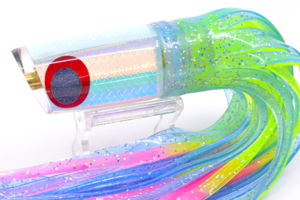 Koya Lures Ice Rainbow Scale JP Small Lunger 10" 6oz Skirted Ice Blue/Rainbow GZE