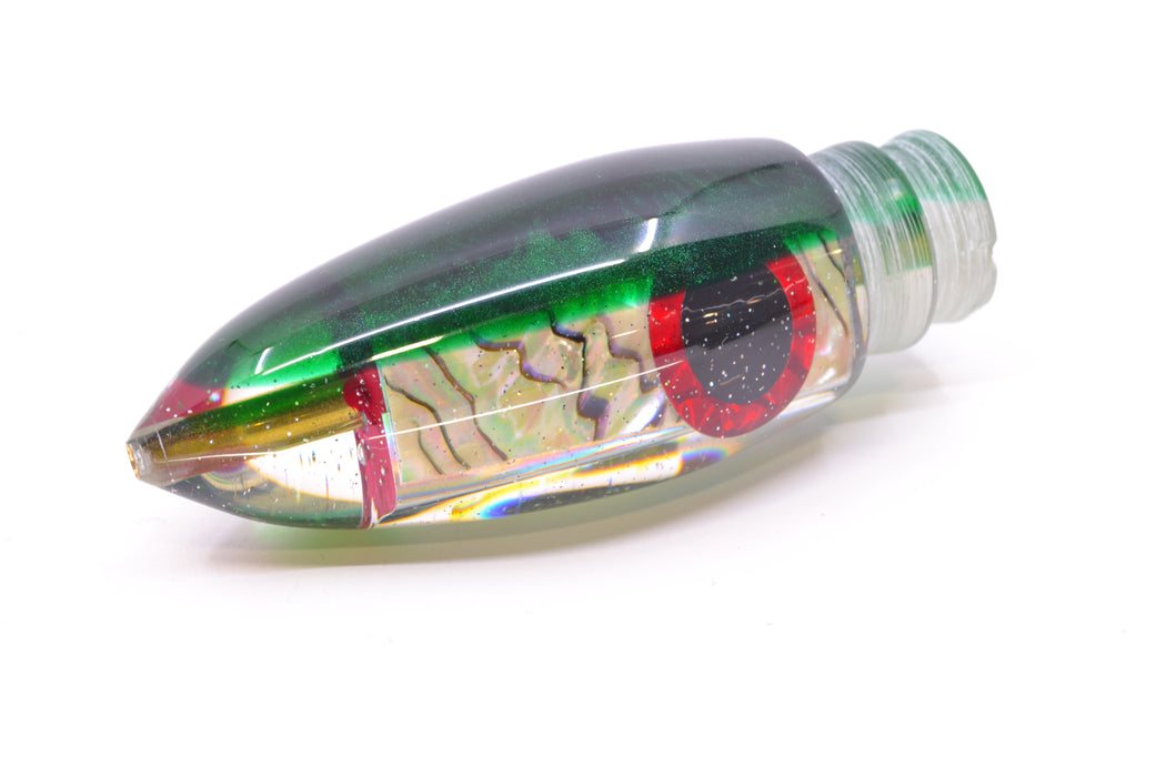 Bomboy Lures White Abalone Green Back Black-Red Eyes Big Bomb 9"+ 6oz