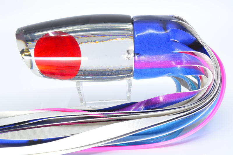 Koya Lures Silver Pearl Red Eyes Large Poi Dog 16" 14.5oz FT Vinyl Blue Dream *CHIPPED*