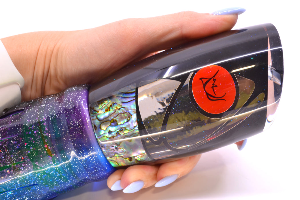 Bonze Lures Hydra Silver-Paua Fish Red Eyes Anaconda 16" 22oz Skirted Purple-Blue/Green