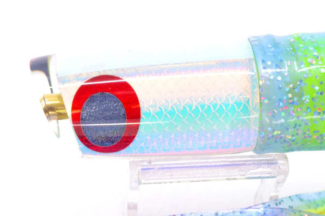 Koya Lures Ice Rainbow Scale JP Small Lunger 10" 6oz Skirted Ice Blue/Rainbow GZE