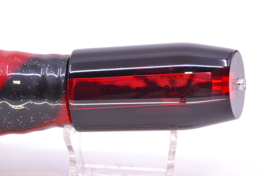 Moyes Lures Red Mirrored Black Back Taxi Eyes Davey Boy 12" 8oz Skirted Red-Black