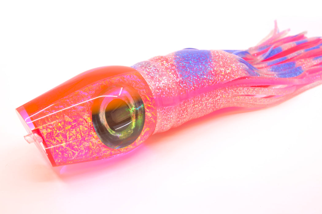 Moyes Lures Pink-Purple Dichro Pink Back XL Sumo 16" 20.5oz Skirted Holo & Blue Bars/Pink