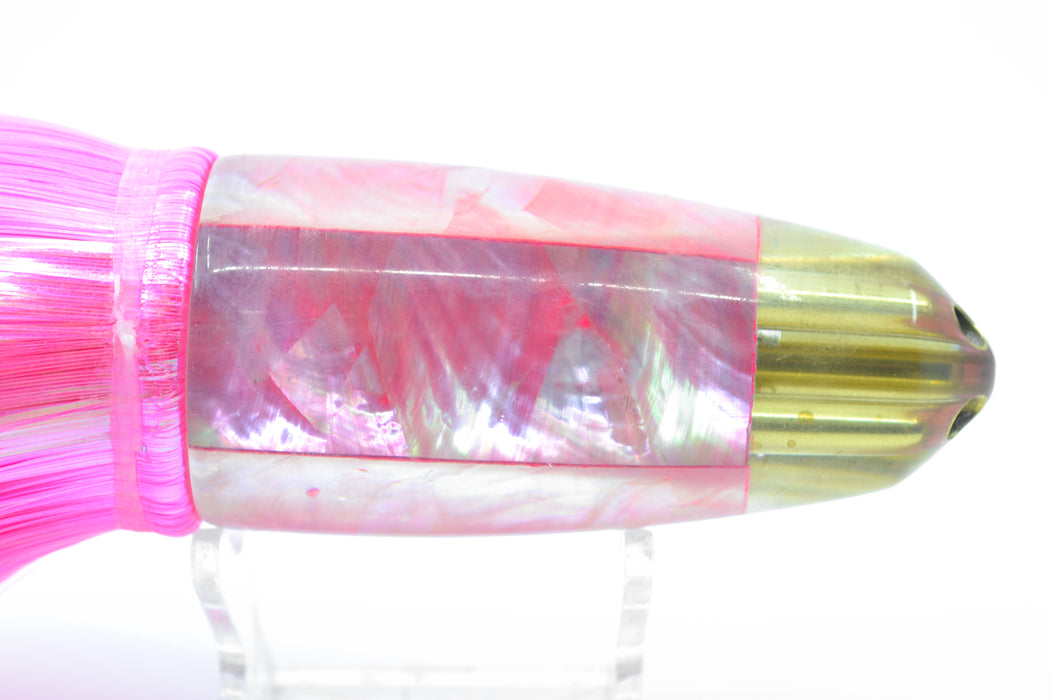 Koya Lures Pink MOP 4-Hole AK Bullet 12" 14.5oz Strobez Flashabou Pink