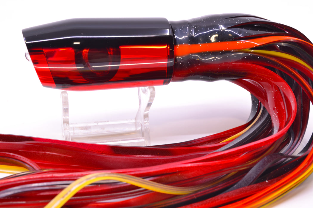 Moyes Lures Red Mirrored Black Back Taxi Eyes Davey Boy 12" 8oz Skirted Red-Black