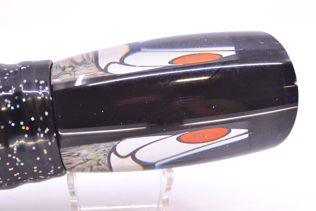 Bonze Lures Hydra Silver-Paua Fish Red Eyes Anaconda 16" 22oz Skirted Black/Blue *CHIPPED*