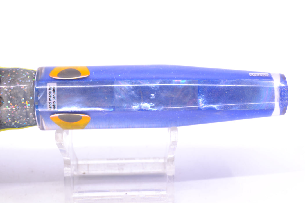 Azores Lures Blue Glittered Pearl Black-Gold Eyes Speedo 9" 5.8oz Skirted