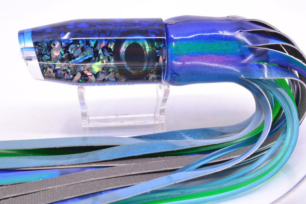 Moyes Lures S&P Blue Back Taxi Eyes O.S. Plunger 12" 6oz FT Vinyl Blueberry GZE