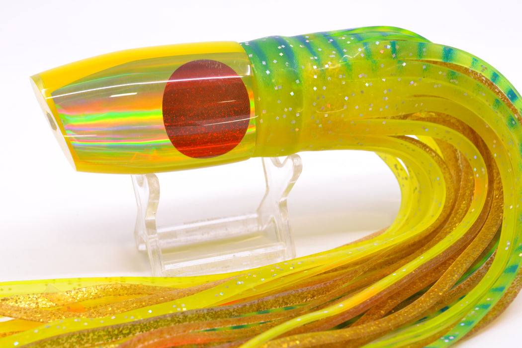 Crane Lures Yellow Rainbow Red Eyes Medium Plunger 10" 7.4oz Skirted New Pre-Owned GZE