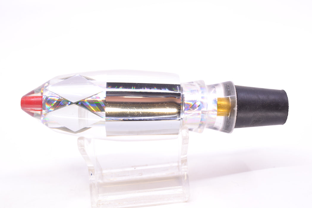 Aloha Lures Clear Mirrored Silver Rainbow Starburst Deep Six 9" 4.7oz