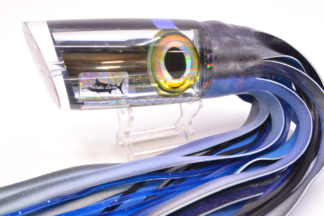 Aloha Lures Clear Mirrored Taxi Eyes Smash Bait 14" 12.2oz ALV Vinyl Dark Blue Skipjack