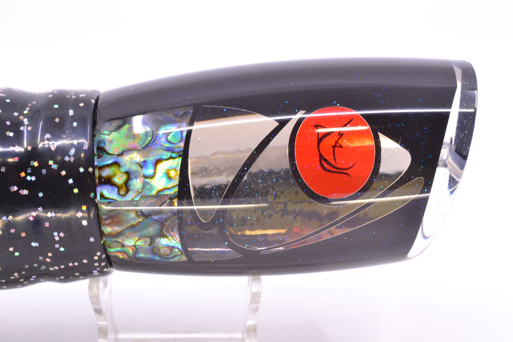 Bonze Lures Hydra Silver-Paua Fish Red Eyes Anaconda 16" 22oz Skirted Black/Blue *CHIPPED*