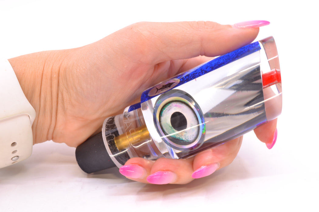 Aloha Lures Clear Mirrored Blue Rainbow Back Taxi Eyes Baby Smash Bait 12" 6.2oz