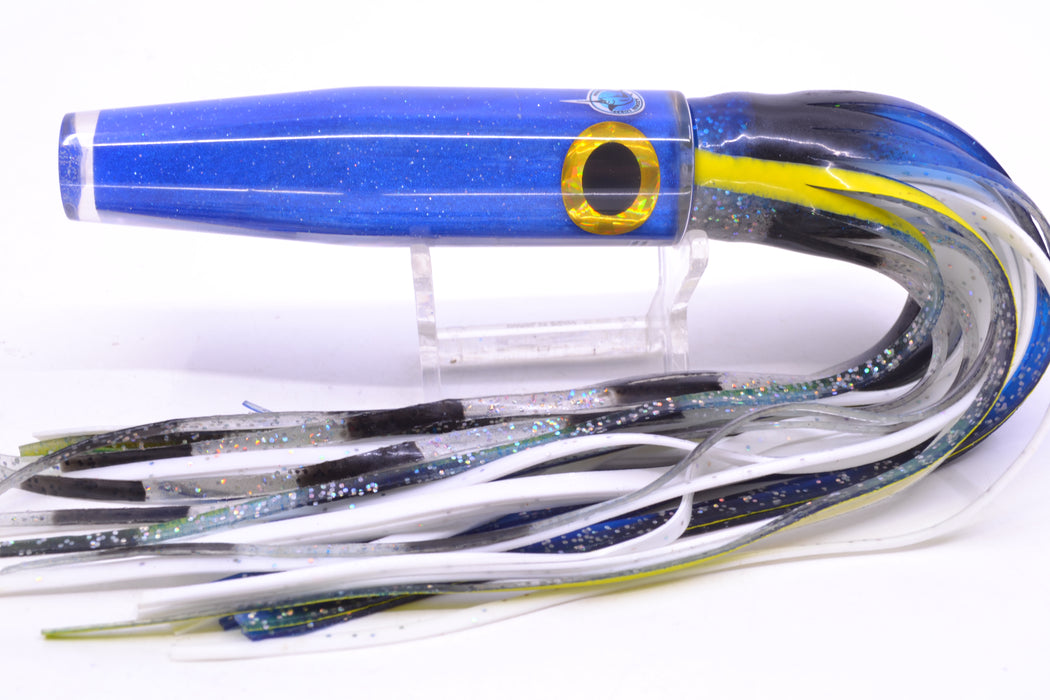 Azores Lures Blue Glittered Pearl Black-Gold Eyes Speedo 9" 5.8oz Skirted