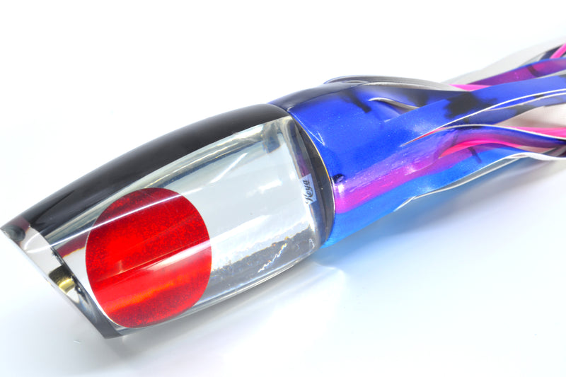 Koya Lures Silver Pearl Red Eyes Large Poi Dog 16" 14.5oz FT Vinyl Blue Dream *CHIPPED*