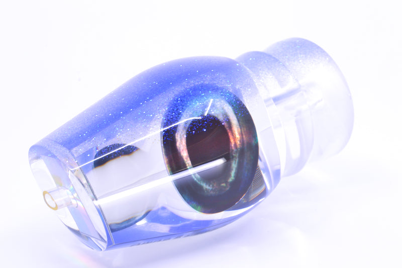 Moyes Lures Clear Mirror Blue Glitter Back Taxi Eyes Large Sumo 14" 8oz