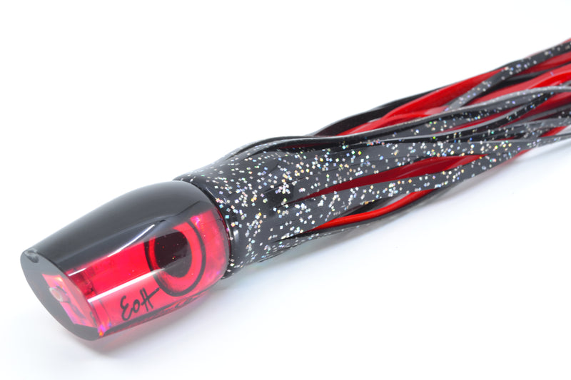 Marlin Magic Lures Red Awabi Black Back Lil Hibby 10" 7.2oz Skirted Black/Red *CHIPPED* GZE