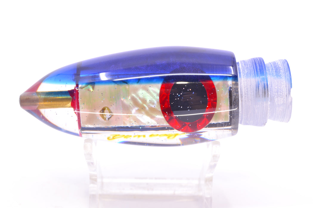 Bomboy Lures White Abalone Blue Back Black-Red Eyes Big Bomb 9"+ 6oz