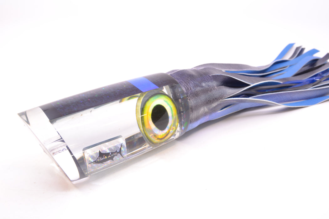 Aloha Lures Clear Mirrored Taxi Eyes Smash Bait 14" 12.2oz ALV Vinyl Dark Blue Skipjack