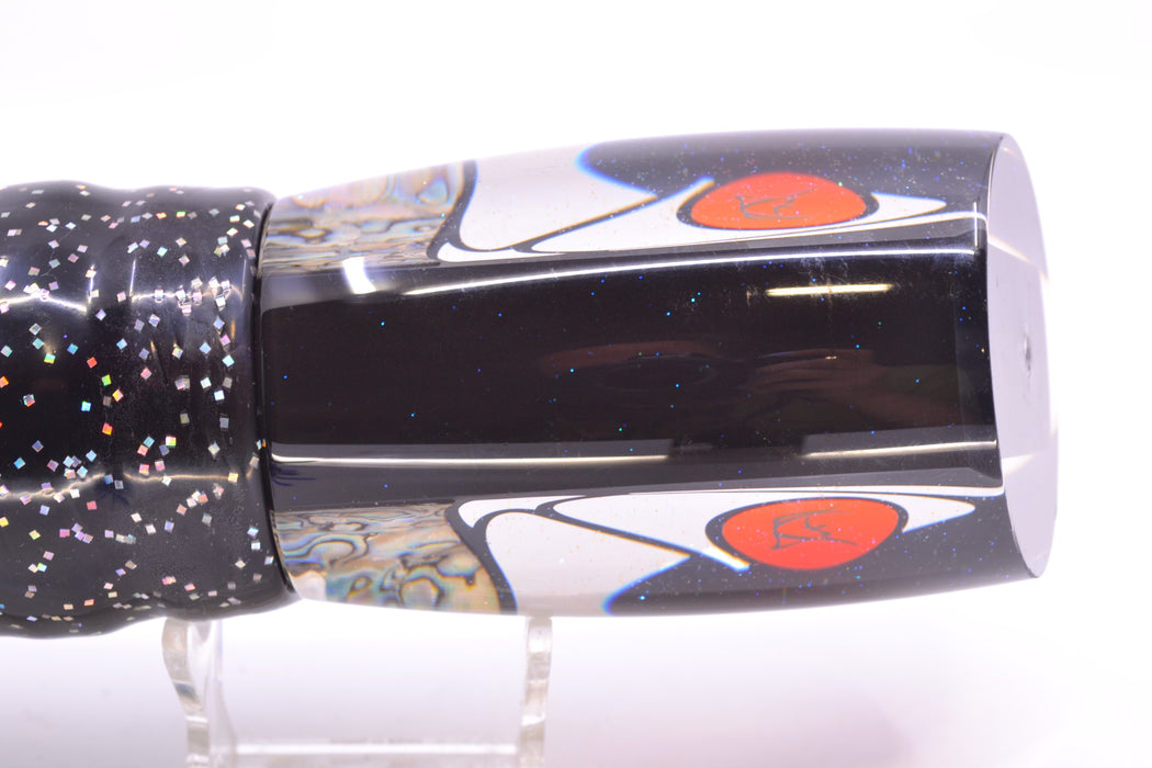 Bonze Lures Hydra Silver-Paua Fish Red Eyes Anaconda 16" 22oz Skirted Black/Blue *CHIPPED*