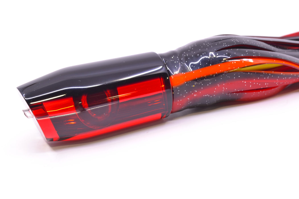 Moyes Lures Red Mirrored Black Back Taxi Eyes Davey Boy 12" 8oz Skirted Red-Black